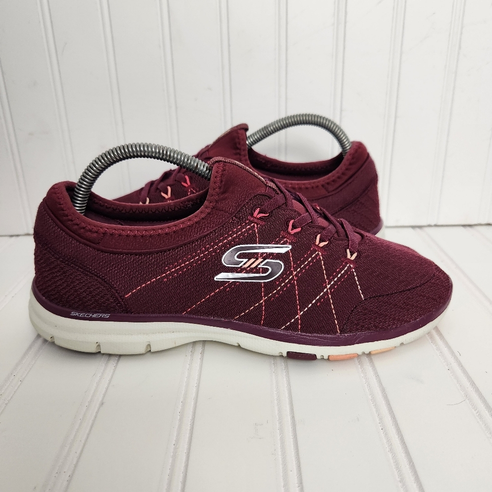 Skechers Womens 9M Red Galaxies Witty Talk Walking Running Athletic Shoes 23453